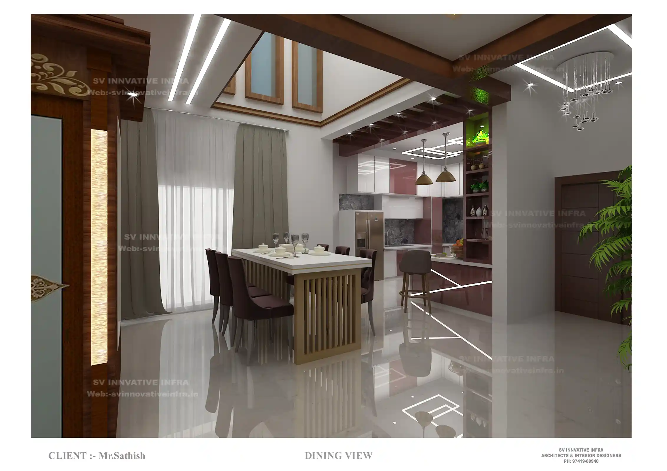 Double height living room TV wall and acoustic paneling in Electronic City Bengaluru - View 4