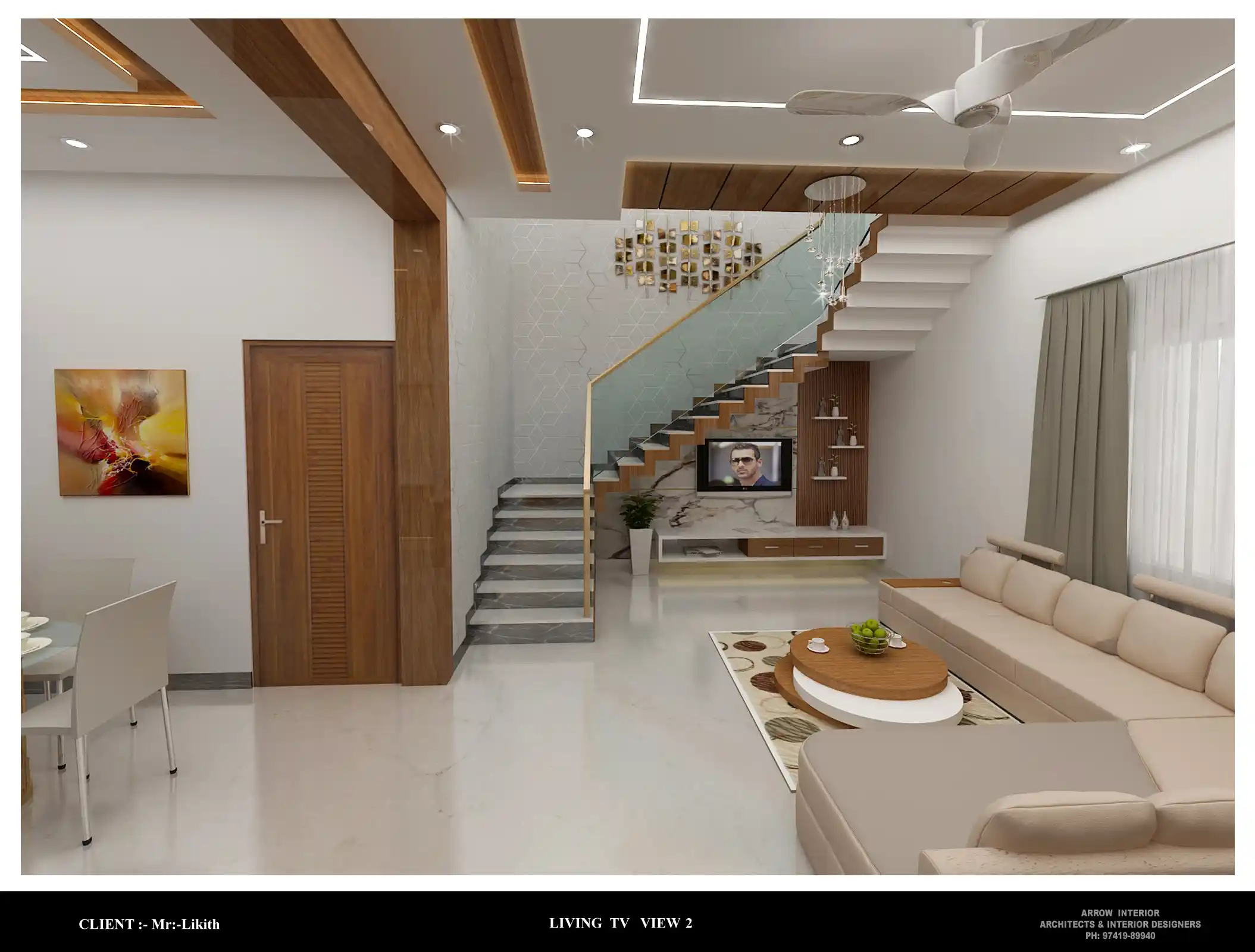 Living room archway and modern interior design in Kudaregeri Bengaluru - View 3