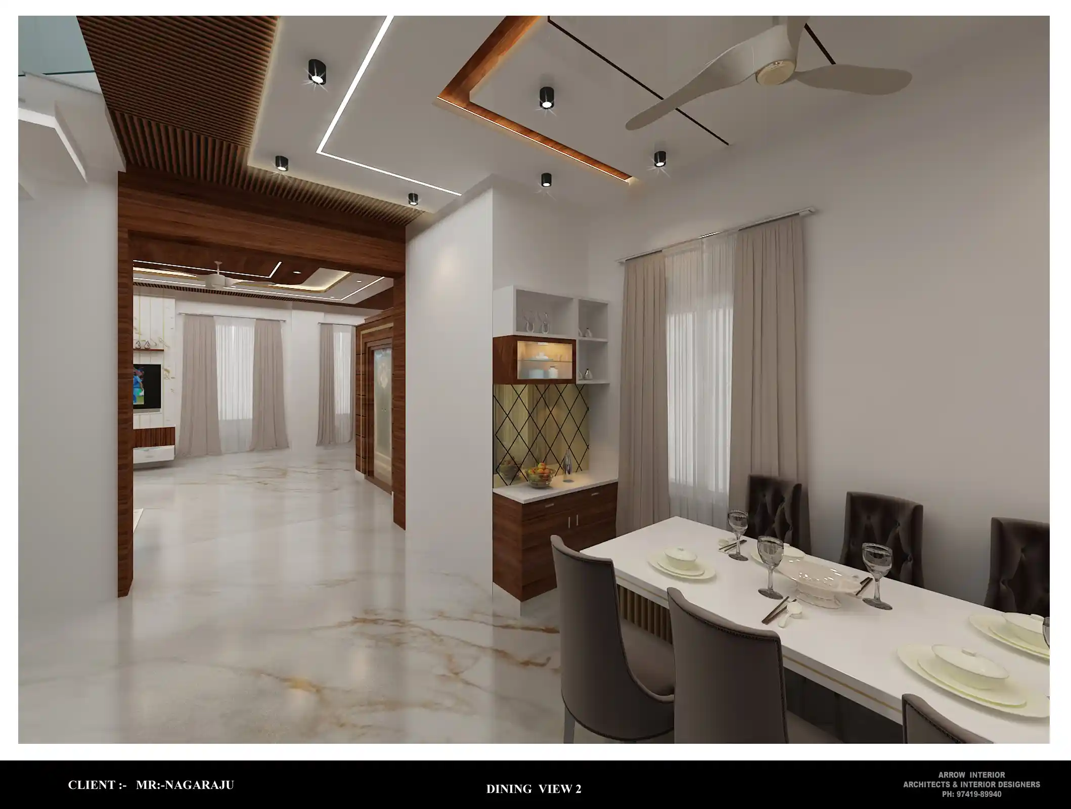 Triplex luxury residence hall and living room interior in RR Nagar Bengaluru - View 4