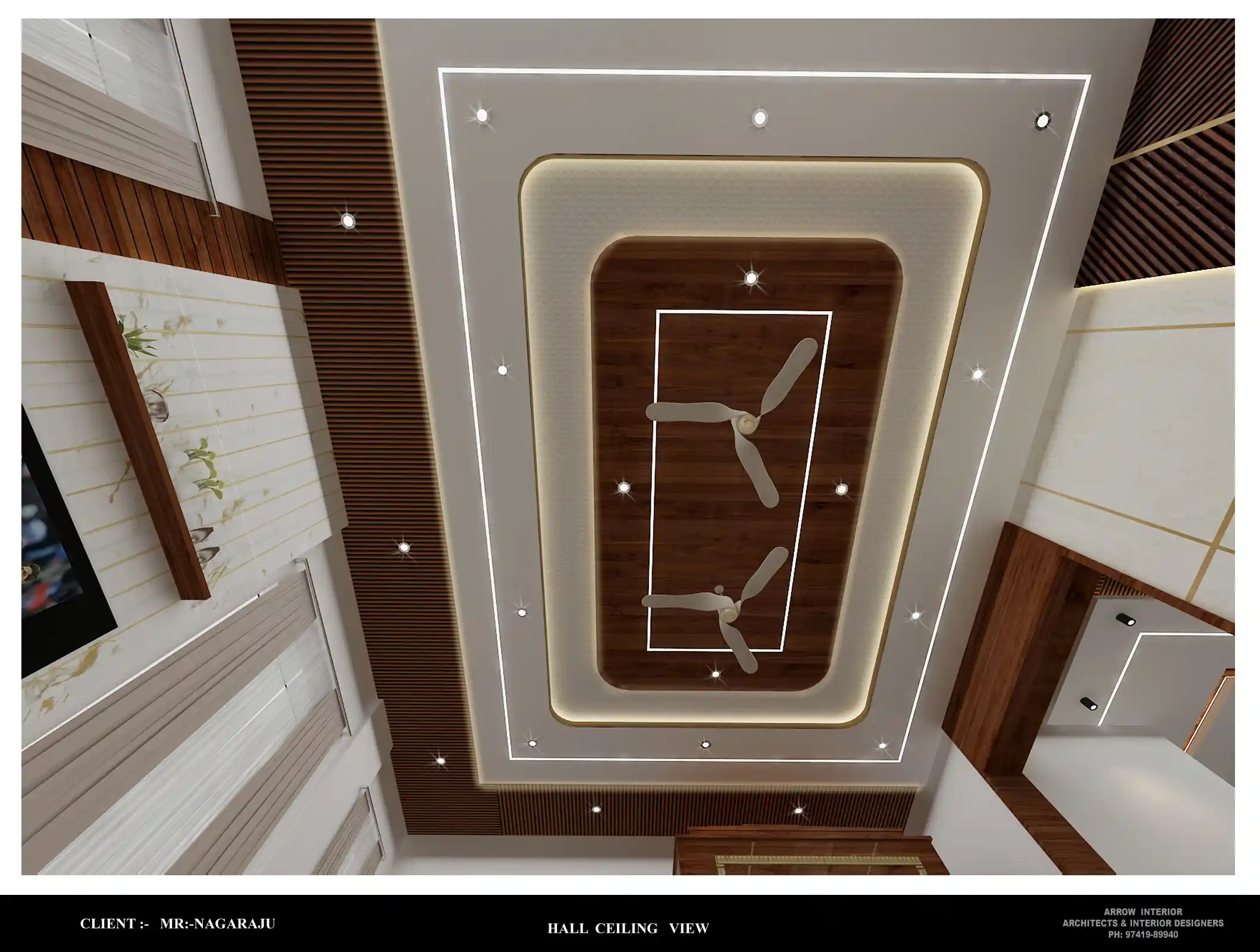 Triplex luxury residence hall and living room interior in RR Nagar Bengaluru - View 3